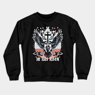 He has Risen - Luke 24:6-7 Happy Easter Design Crewneck Sweatshirt